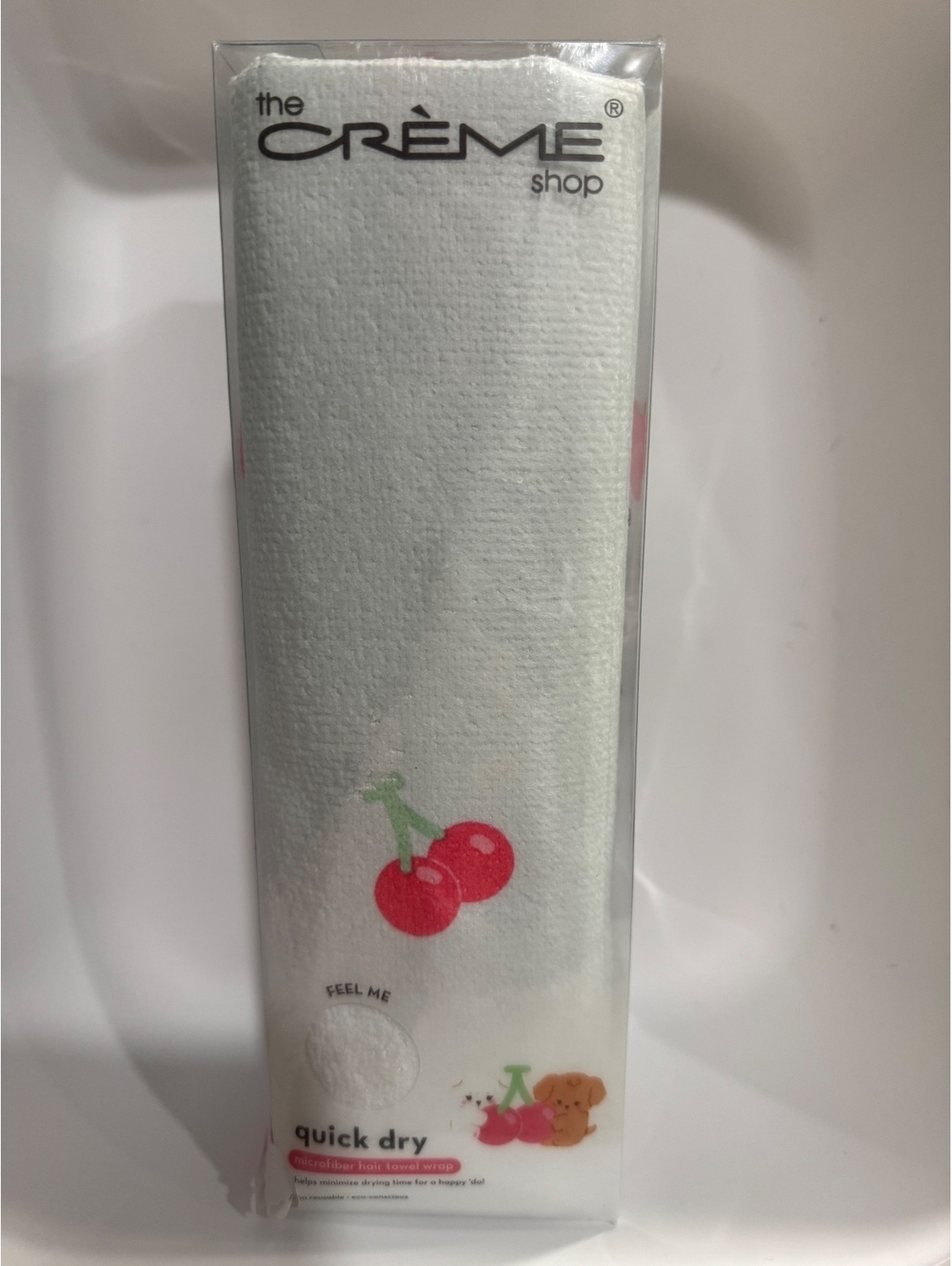 The Crème Shop Quick Dry Hair Towel Wrap with Cherry Design, Soft & Absorbent